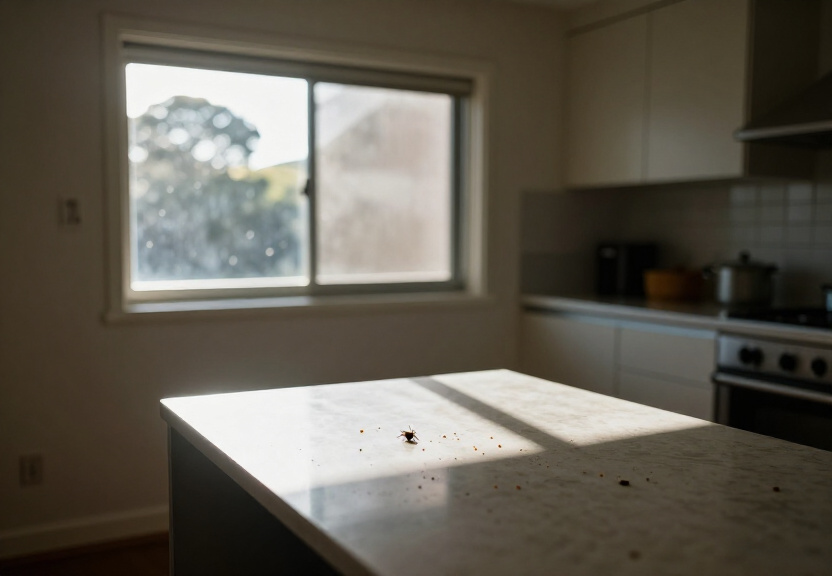 Rodent droppings in a Greenacre storage room before treatment